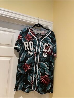 Rocawear Baseball Floral Jersey Y2K Streetwear Hip-hop Unisex XL